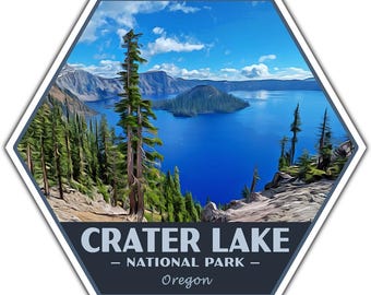 Crater Lake National Park Sticker | Crater Lake Sticker | Vinyl Sticker | 2.25" x 2" to 3.4" x 3.0" | Made in USA | Free Shipping