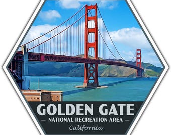 Golden Gate National Recreation Area Sticker | Golden Gate Sticker | Vinyl Sticker | 2.25" x 2" to 3.4" x 3.0" | Made in USA | Free Shipping