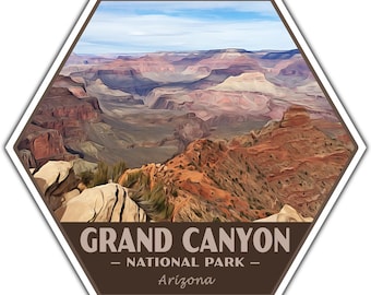 Grand Canyon National Park Sticker | Grand Canyon Sticker | Vinyl Sticker | 2.25&quot; x 2&quot; to 3.4&quot; x 3.0&quot; | Made in USA | Free Shipping