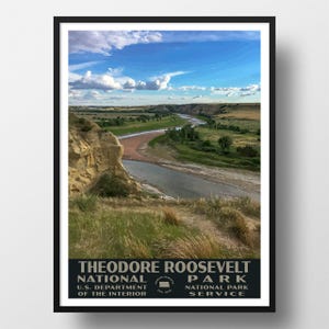 Theodore Roosevelt National Park Poster | Vintage WPA Style Travel Poster | 8&quot; x 10&quot; to 24&quot; x 36&quot; | Made in USA | Free Shipping
