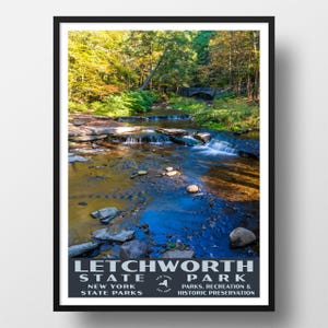 Letchworth State Park Poster | Vintage WPA Style Travel Poster | 8&quot; x 10&quot; to 24&quot; x 36&quot; | Made in USA | Free Shipping