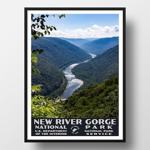 New River Gorge National Park Poster | New River | Vintage WPA Style Travel Poster | 8&quot; x 10&quot; to 24&quot; x 36&quot; | Made in USA | Free Shipping