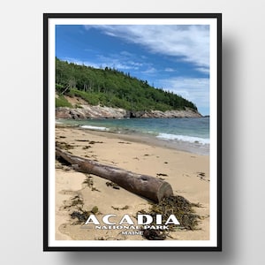 Acadia National Park Poster | Acadia Poster | Vintage WPA Style Travel Poster | 8&quot; x 10&quot; to 24&quot; x 36&quot; | Made in USA | Free Shipping