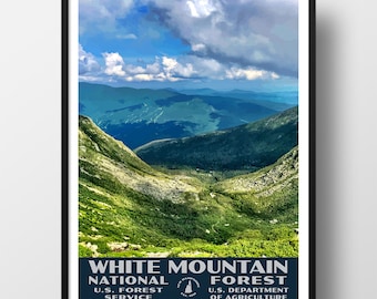 White Mountain National Forest Poster | Vintage WPA Style Travel Poster | 8" x 10" to 24" x 36" | Made in USA | Free Shipping