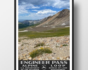 Engineer Pass Poster | Vintage WPA Style Travel Poster | 8" x 10" to 24" x 36" | Made in USA | Free Shipping