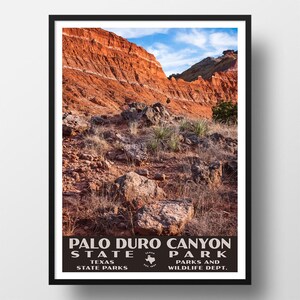 Palo Duro Canyon State Park Poster | Vintage WPA Style Travel Poster | 8&quot; x 10&quot; to 24&quot; x 36&quot; | Made in USA | Free Shipping