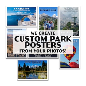 National Park Poster | Custom National Park Poster | National Park Poster from Your Photo | Make Your Own National Park Poster | Canvas Wood