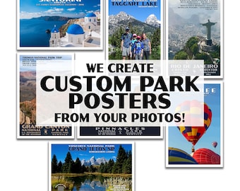 National Park Poster | Custom National Park Poster | National Park Poster from Your Photo | Make Your Own National Park Poster | Canvas Wood