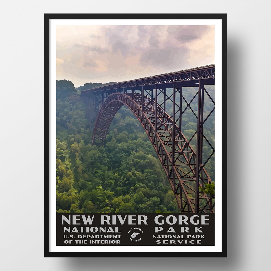 New River Gorge National Park Poster New River Vintage WPA - Etsy