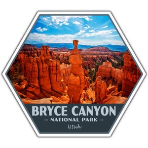 Bryce Canyon National Park Sticker | Bryce Canyon Sticker | Vinyl Sticker | 2.25&quot; x 2&quot; to 3.4&quot; x 3.0&quot; | Made in USA | Free Shipping