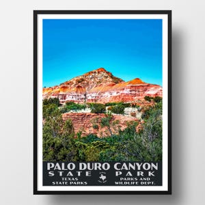 Palo Duro Canyon State Park Poster | Vintage WPA Style Travel Poster | 8&quot; x 10&quot; to 24&quot; x 36&quot; | Made in USA | Free Shipping