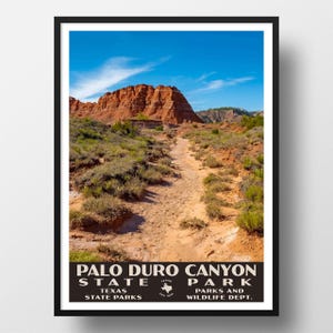 Palo Duro Canyon State Park Poster | Vintage WPA Style Travel Poster | 8&quot; x 10&quot; to 24&quot; x 36&quot; | Made in USA | Free Shipping