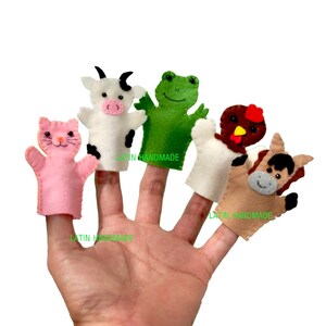 Set 5 pcs Finger Puppets - Animals in the farm
