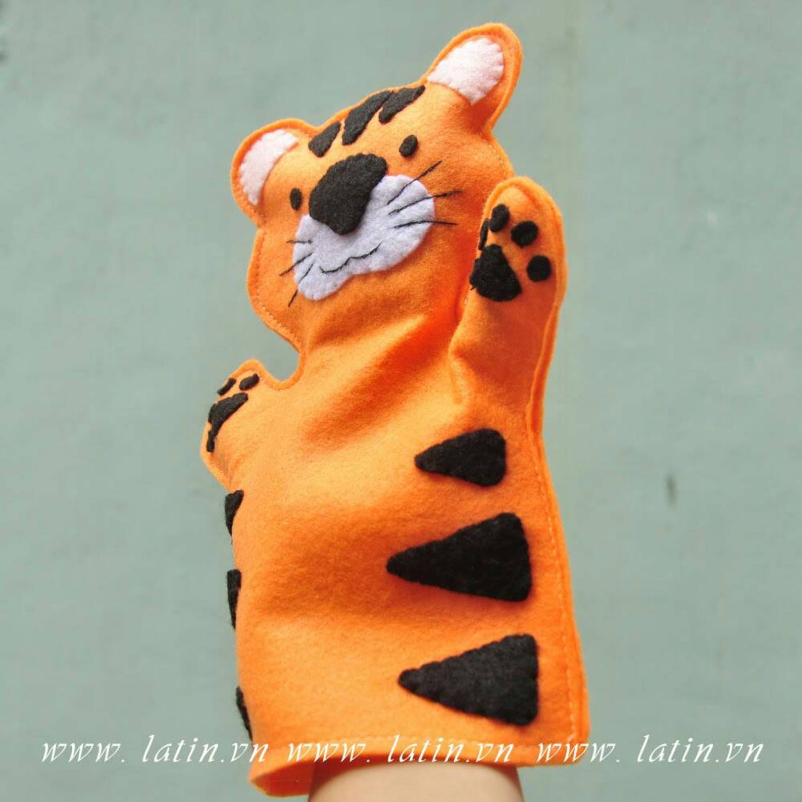 Tiger Felt Hand Puppet free ship. Etsy