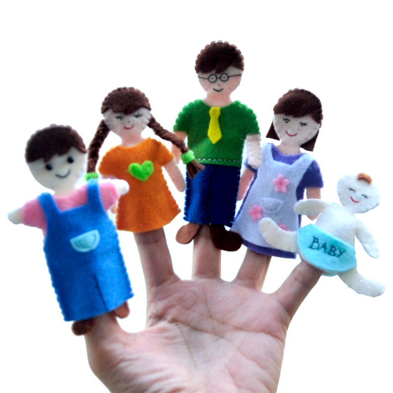 Finger Family Felt Puppets Finger Family Daddy Mommy | Etsy