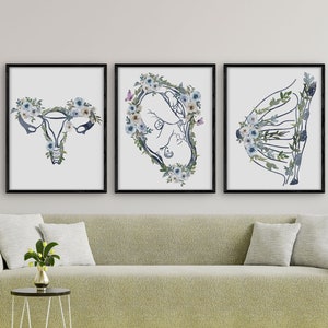 Regalo de partera, arte de ginecólogo, impresión de obstetra y ginecólogo, regalo de doula, anatomía del embarazo, decoración del consultorio del médico, regalo de agradecimiento a la partera
