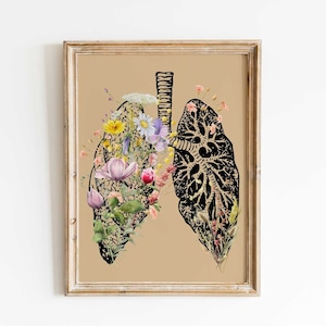 Lungs flower Print, Respiratory Therapy Gift, Pulmonologist Gift, Med School Art, Medical Office Decor
