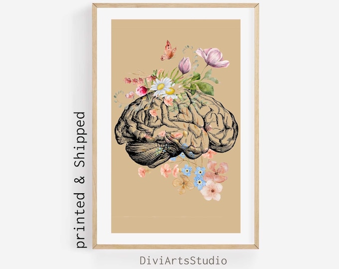Cerebrum Flower Anatomy Art Print - Medical Neurology & Psychology Gift ...