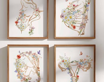 Pregnancy Anatomy Poster, Obgyn Gift, Gynecologist Art, Doula Gifts, Midwife Office Decor, Medical Student Artwork, Baby in womb wall art