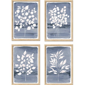 Affiche D'art Mural - Feuilles De Plantes En Aquarelle - Décor Minimaliste - Impression Qualité