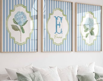 Custom Dorm Room Prints, Personalized Monogram Wall Art, College Move In, Girls Room Decor, Daughter Gift, Nursery Artwork, grandmillennial