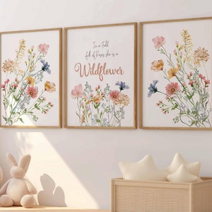Boho Nursery Wildflower Prints, in a Field of Roses She is a Wildflower ...