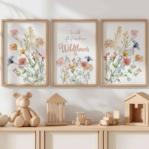 Boho Nursery Wildflower Prints, in a Field of Roses She is a Wildflower ...