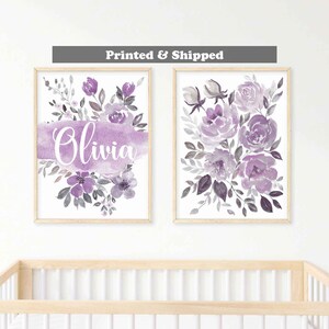 Purple Floral Nursery, Prints Baby Girl Nursery, Lavender Nursery Wall ...