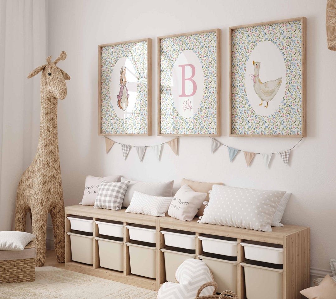 Photo inspiration: Fresh Look at Beatrix Potter Nursery Print Set Rabbit And Goose Floral Baby