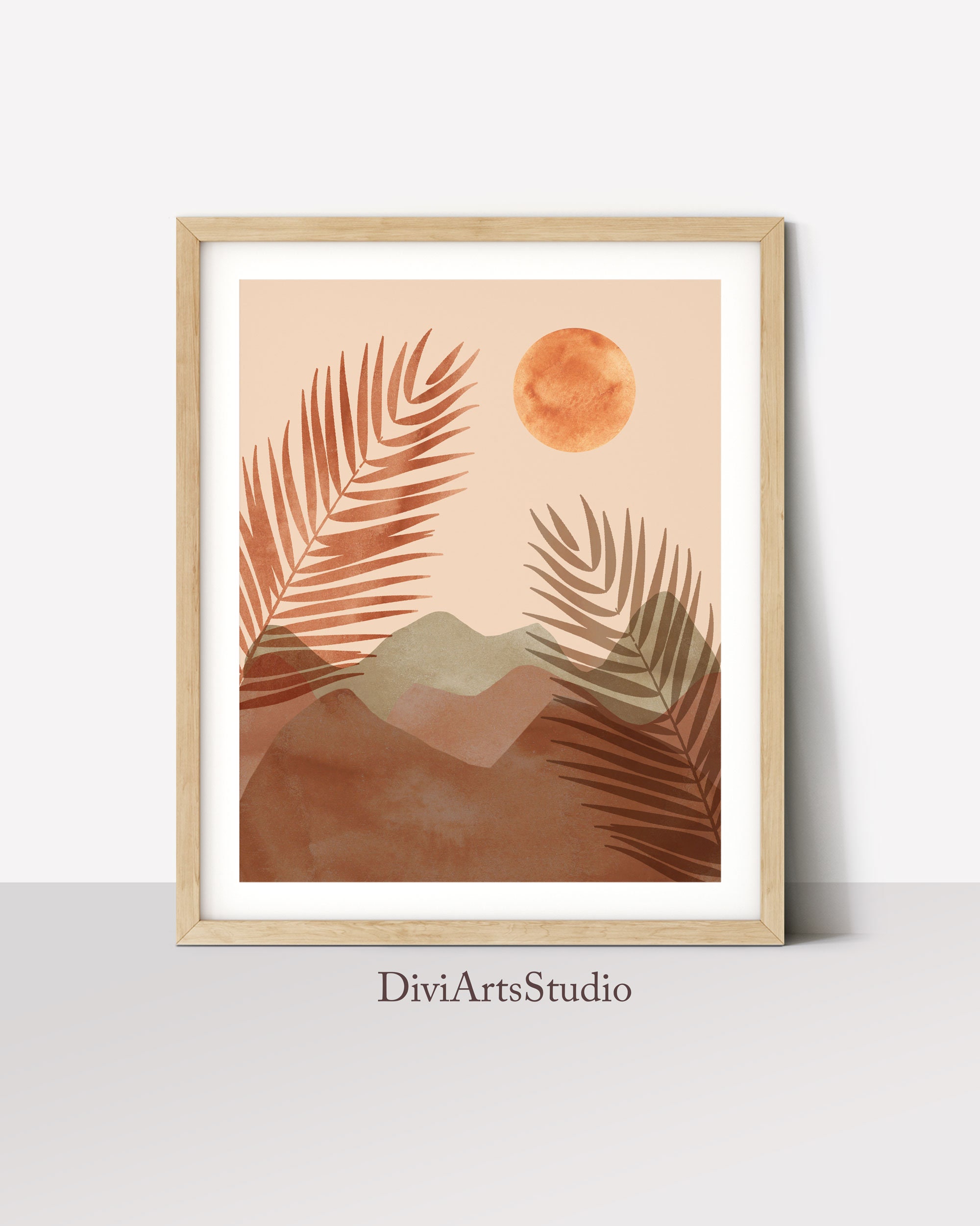 Terracotta Print, Mid Century Modern Wall Art, Set of Two Printable Art ...