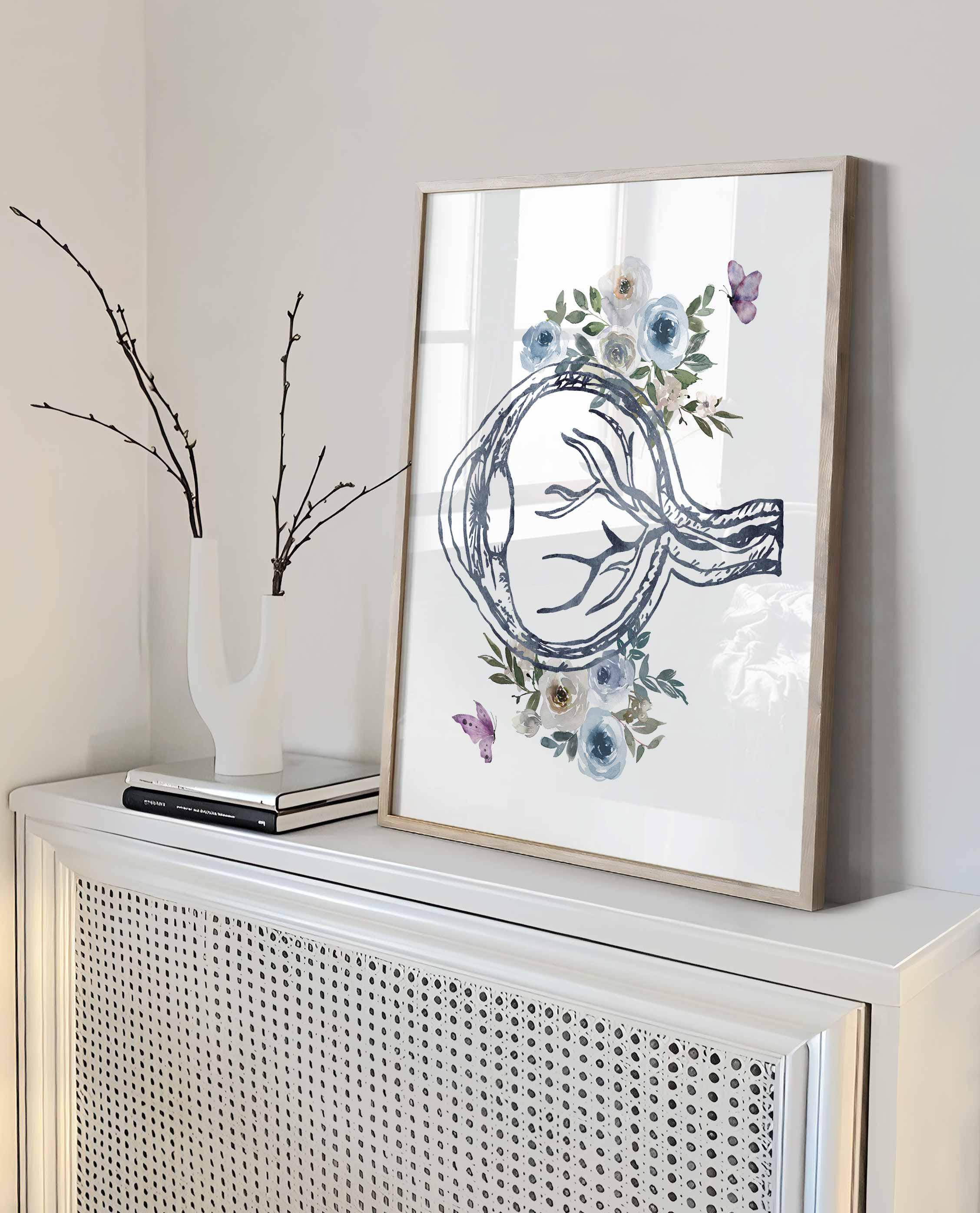 Ophthalmology Poster, Floral human Eye, Anatomy Wall Art prints, Eye Clinic Decor, Optometrist Gift, Medical Eye Poster, Doctor Office Decor