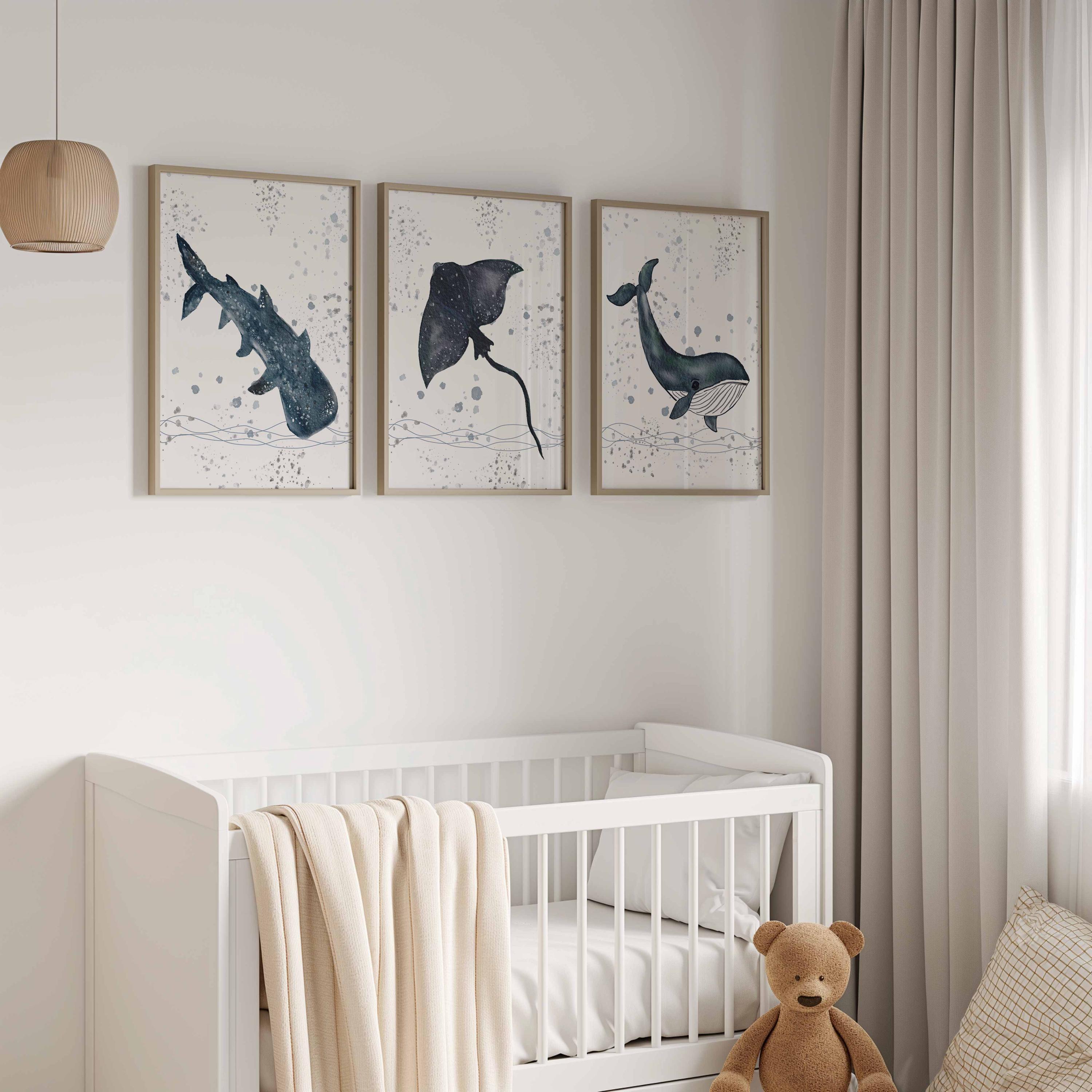 Watercolor Sea Animal Nursery Prints, Ocean Theme, Set of 6 - Etsy