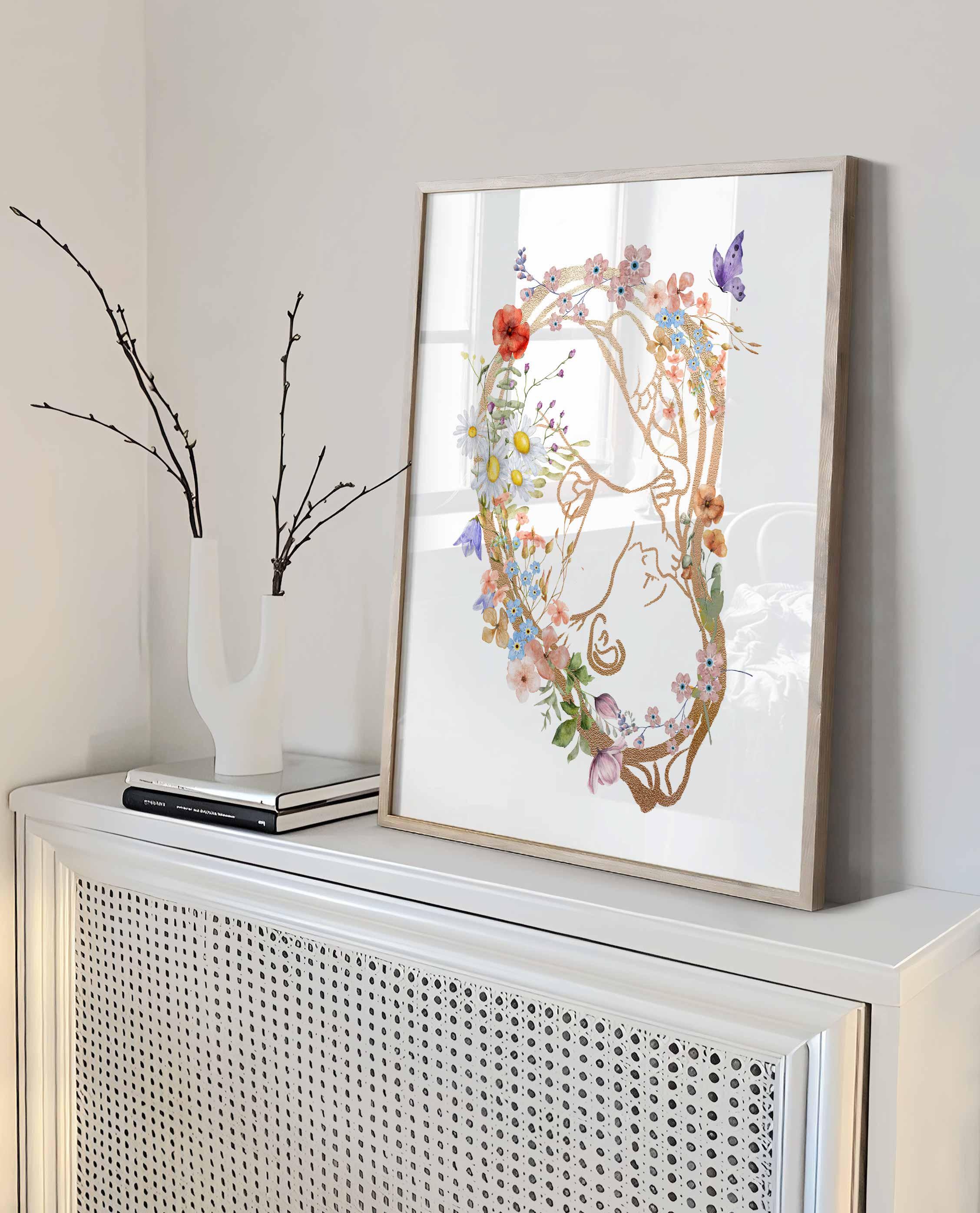 Pregnancy Floral Anatomy, Gynecologist Art, Obgyn Print, Doula Gift ...
