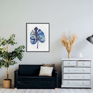 Navy Blue Wall Art Set of 3 Botanical Prints Botanical Print - Etsy