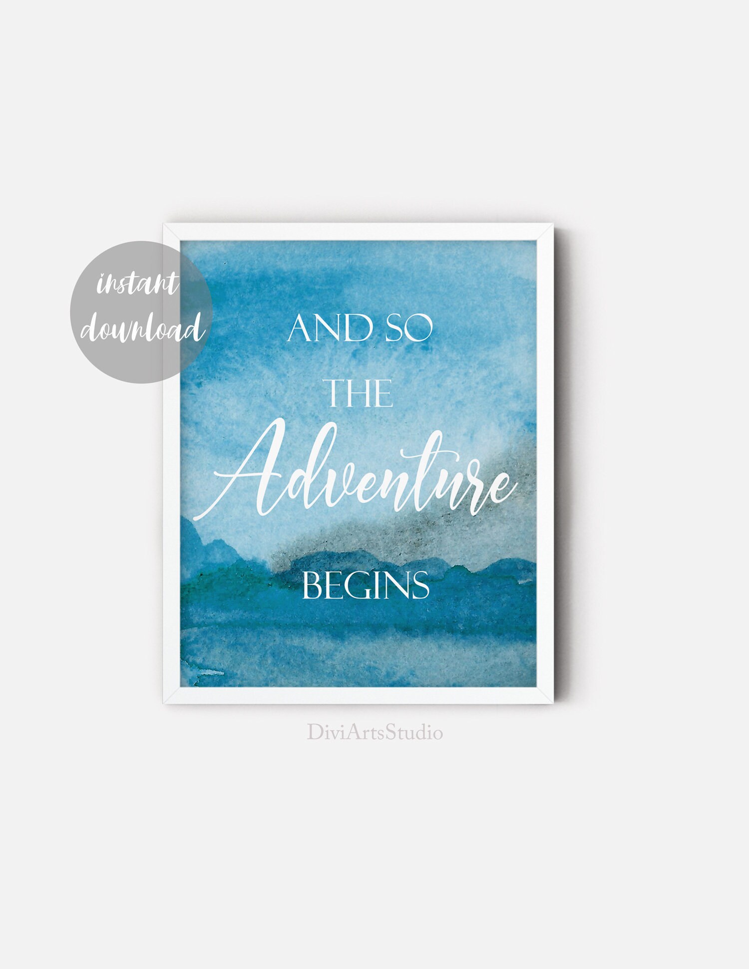 Travel Quotes Wall Art Adventure Begins Printable Quotes Etsy