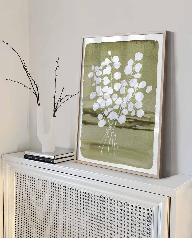 Eucalyptus Prints, Botanical Leaf Wall Decor, Watercolor Leaves Living ...
