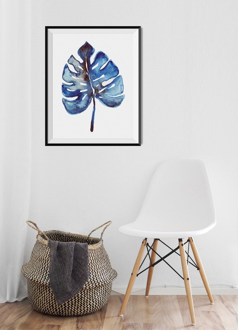 Navy Blue Wall Art Set of 3 Botanical Prints Botanical Print Etsy New