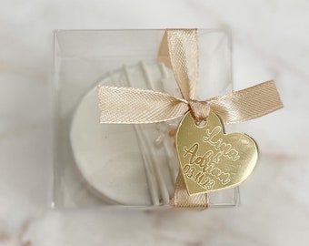 20 Gold Acrylic Mirror Tag, Wedding Name Tag, Personalized Gift, Save the Date Tag, Valentines Day Tag, Luxury Tag, Cake Charm