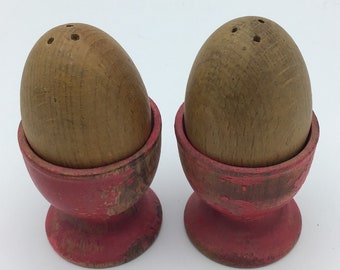 Wooden Eggs Salt and Pepper Vintage Japan