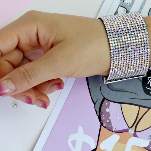 Competition Bracelet for NPC IFBB WFBB Rhinestone Silver Etsy