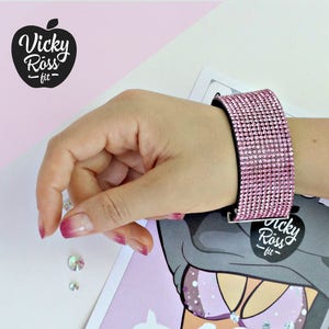 Fitness-Wettbewerb-Schmuck-Armband von Vicky Ross Passform für NPC IFBB WFBB | Bodybuilding Strass Rose Kristall Armband | Figur-Schmuck