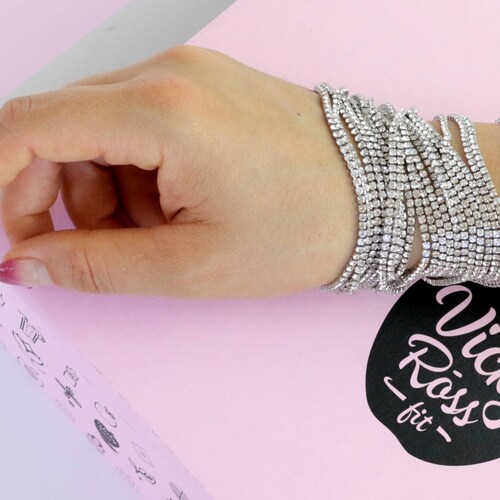 Competition Bracelet for NPC IFBB WFBB Rhinestone Silver Etsy