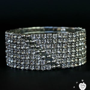 Bikini Wettbewerb Schmuck Armband von Vicky Ross Fit für NPC IFBB WFBB | Strass Silber Kristall Armband | Bodybuilding Schmuck
