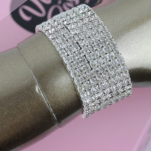 Competition Bracelet for NPC IFBB WFBB Rhinestone Silver Etsy