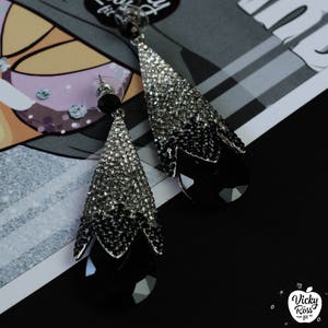 Black Diamond Bikini Wettbewerb Strass Ohrringe von Vicky Ross Fit | NPC IFBB WFBB Schmuck | Fitness-Wettbewerb-Schmuck | Figur-Anzug