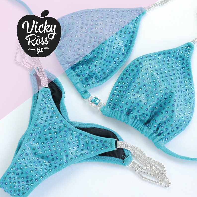Turquoise Competition Bikini by Vicky Ross Fit Competition Etsy