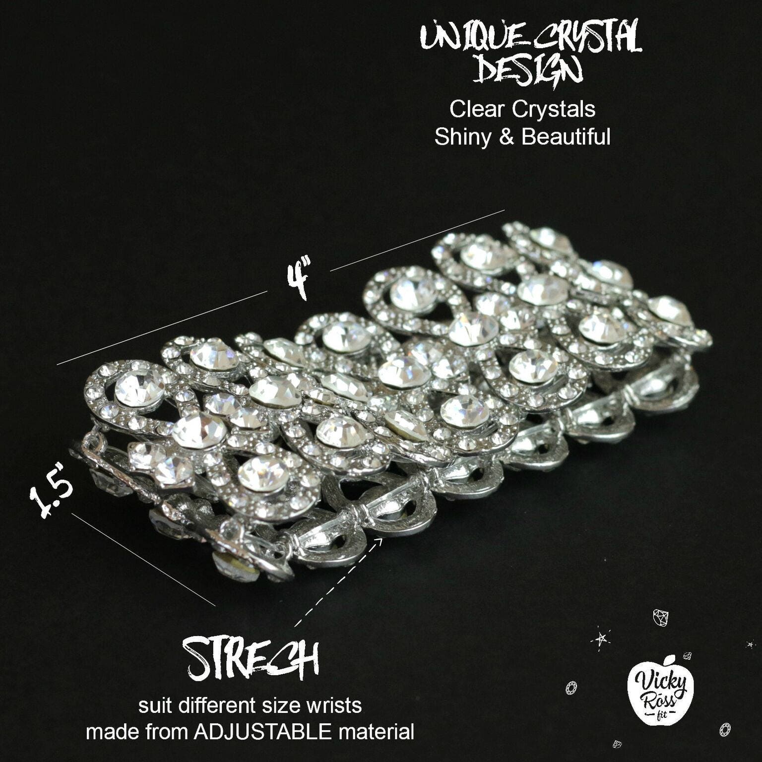 Bikini Competition Jewelry for Women Rhinestone Silver Etsy