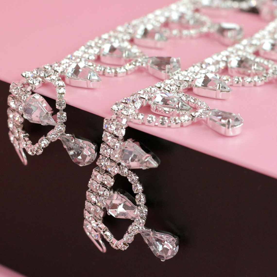 AB Rhinestone Bikini Connector, Chain Swimwear Bikini Connector, 2ps