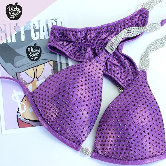Purple Bikini Competition Suits by Vicky Ross Fit Posing - Etsy