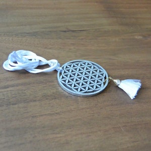Collier Fleur de vie - Géométrie sacrée - Bois - Argent